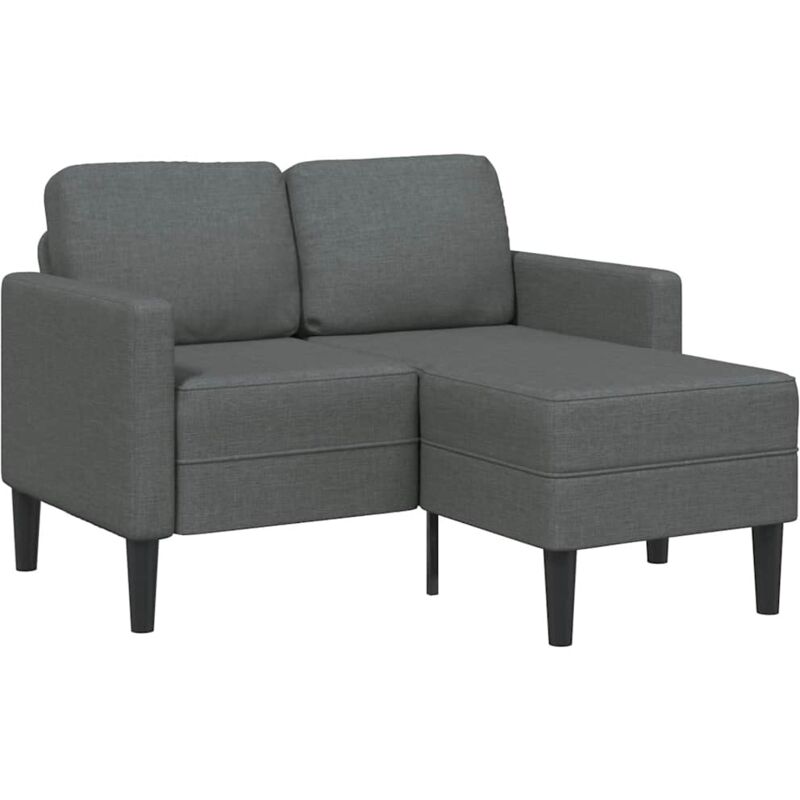 foto del prodotto vidaxl divano 2 posti con chaise a l grigio scuro 125 cm in tessuto