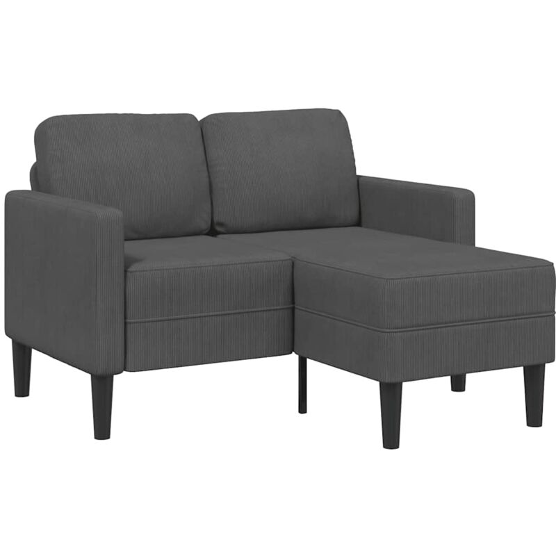 foto del prodotto vidaxl divano 2 posti con chaise longue a l grigio scuro 125cm in lino 582348
