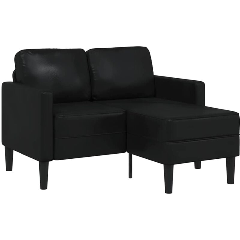foto del prodotto vidaxl divano 2 posti con chaise longue a l nero 125 cm in similpelle