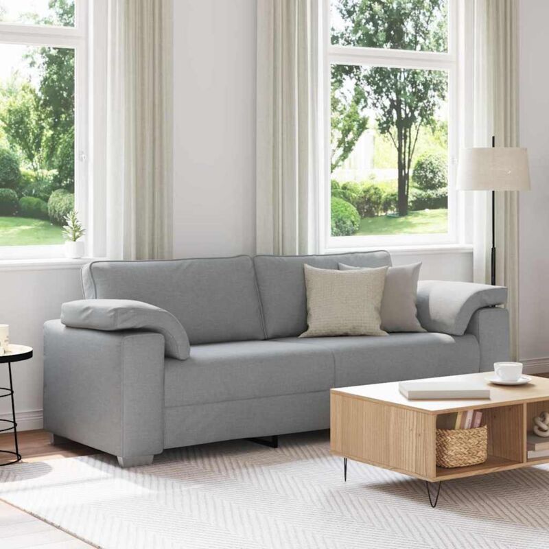 foto del prodotto vidaxl divano 3 posti grigio chiaro 178 cm in tessuto
