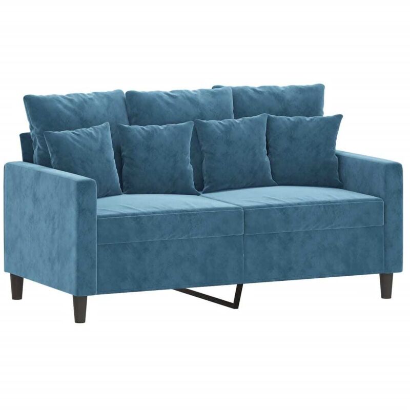 foto del prodotto vidaxl divano a 2 posti blu 120 cm in velluto