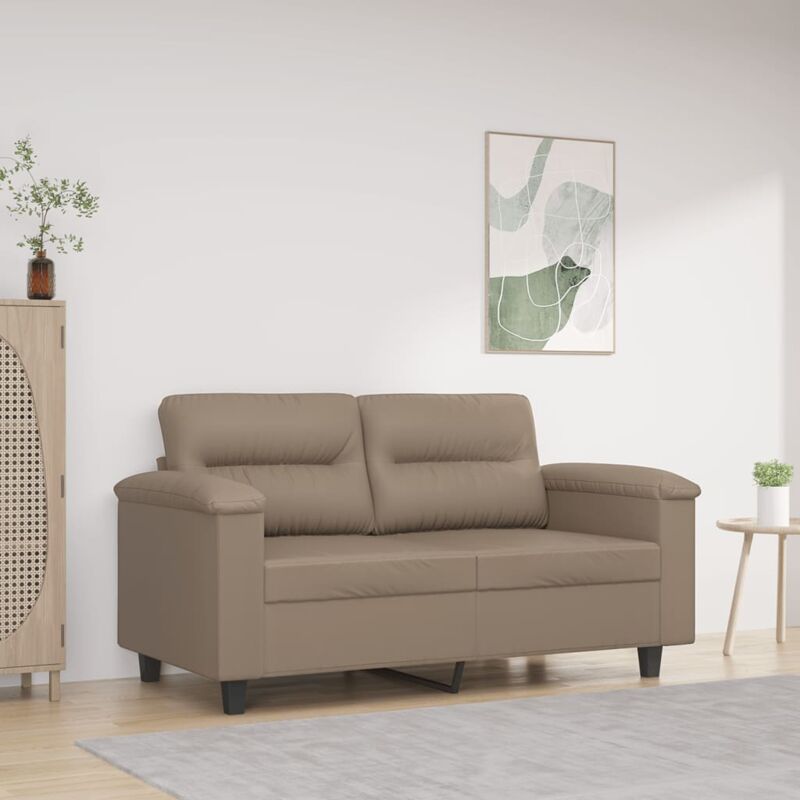 foto del prodotto vidaxl divano a 2 posti cappuccino 140 cm in similpelle