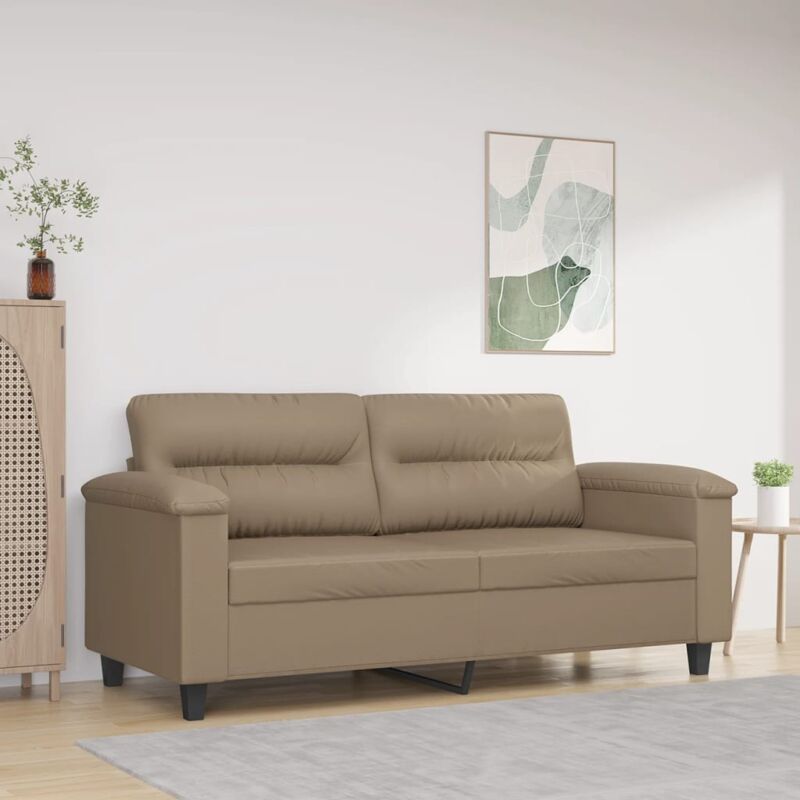 foto del prodotto vidaxl divano a 2 posti cappuccino 140 cm in similpelle