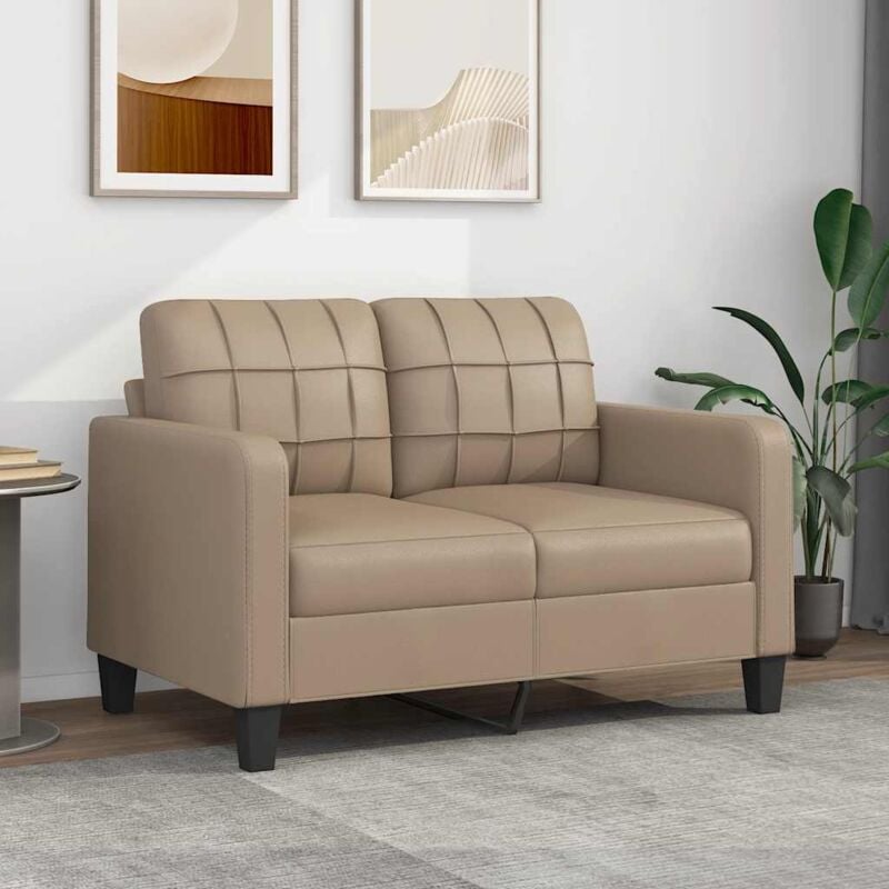 foto del prodotto vidaxl divano a 2 posti cappuccino 140 cm in similpelle