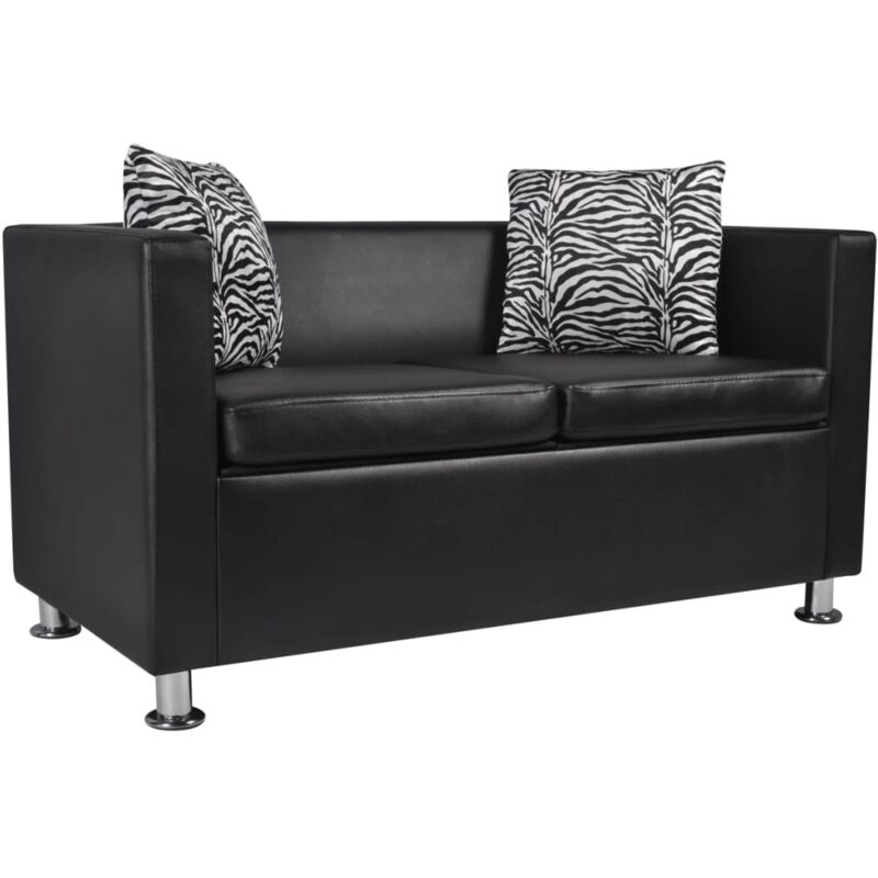 foto del prodotto vidaxl divano a 2 posti con braccioli divano salotto in ecopelle elegante vari colori colore nero