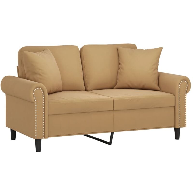 foto del prodotto vidaxl - divano a 2 posti con cuscini marrone 120 cm in velluto