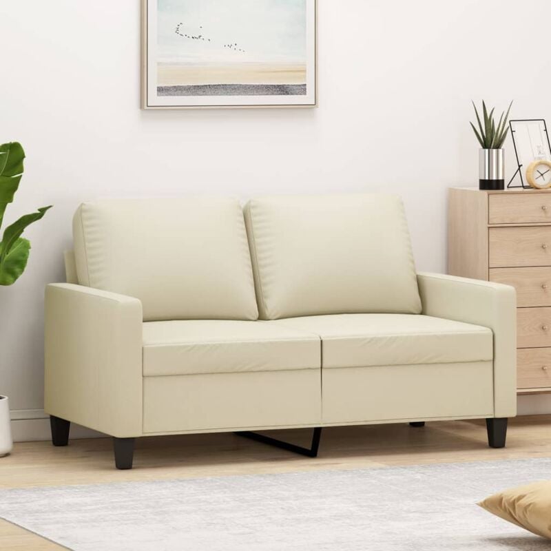 foto del prodotto vidaxl divano a 2 posti crema 120 cm in similpelle 462022