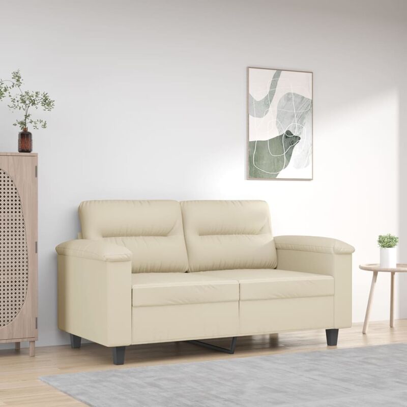foto del prodotto vidaxl divano a 2 posti crema 120 cm in similpelle