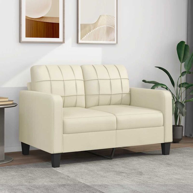 foto del prodotto vidaxl divano a 2 posti crema 120 cm in similpelle
