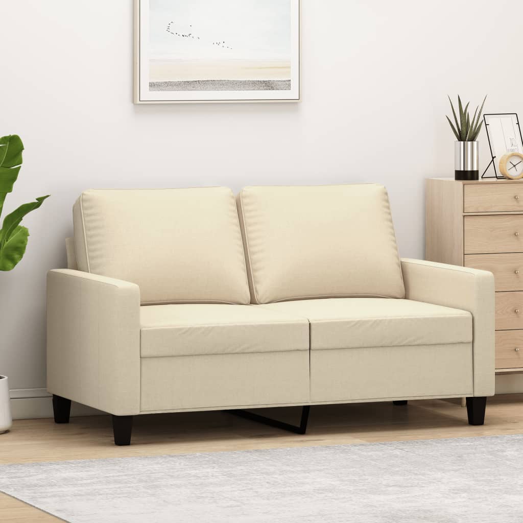 foto del prodotto vidaxl divano a 2 posti crema 120 cm in tessuto