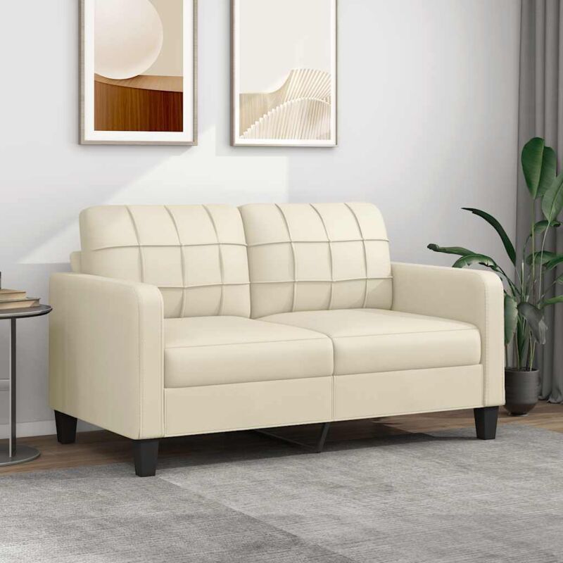foto del prodotto vidaxl divano a 2 posti crema 140 cm in similpelle