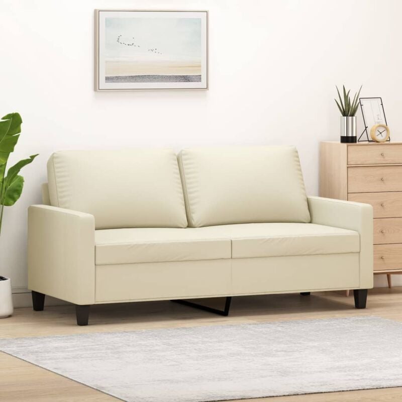 foto del prodotto vidaxl divano a 2 posti crema 140 cm in similpelle