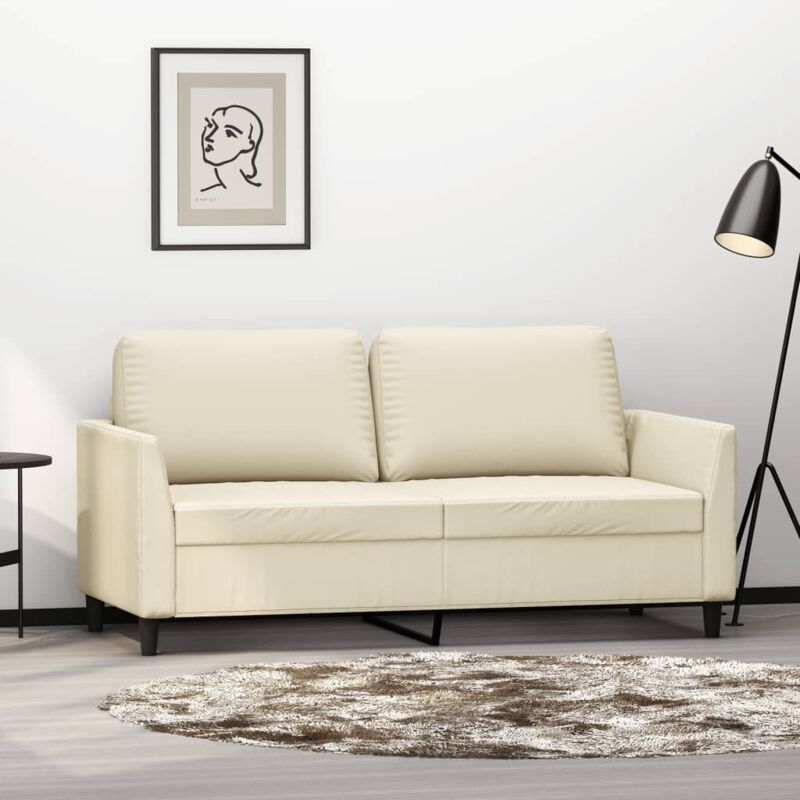 foto del prodotto vidaxl divano a 2 posti crema 140 cm in similpelle
