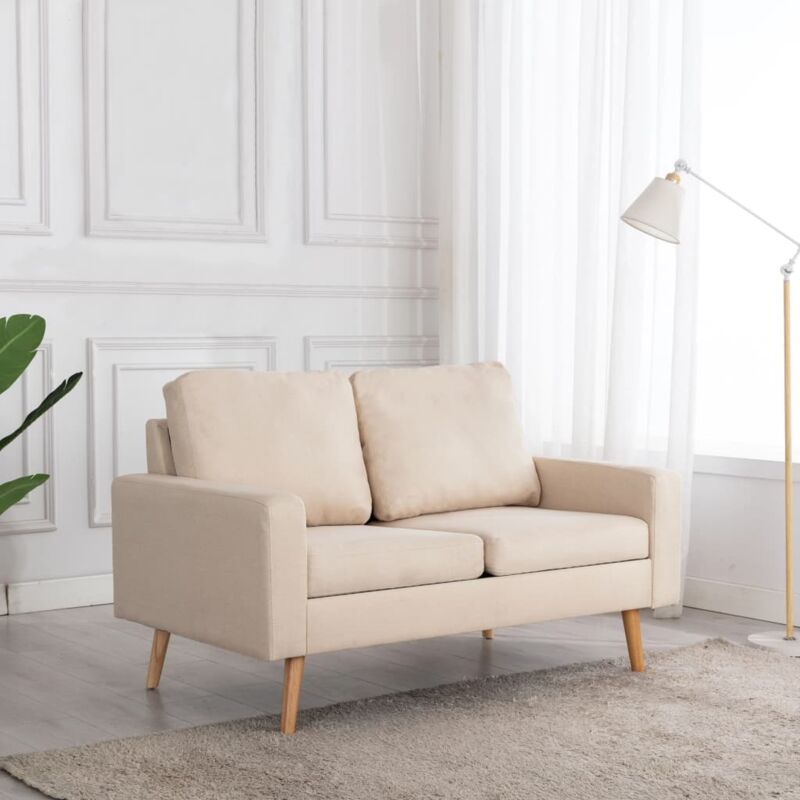foto del prodotto vidaxl divano a 2 posti dal design retr in tessuto disponibile in vari colori colore crema