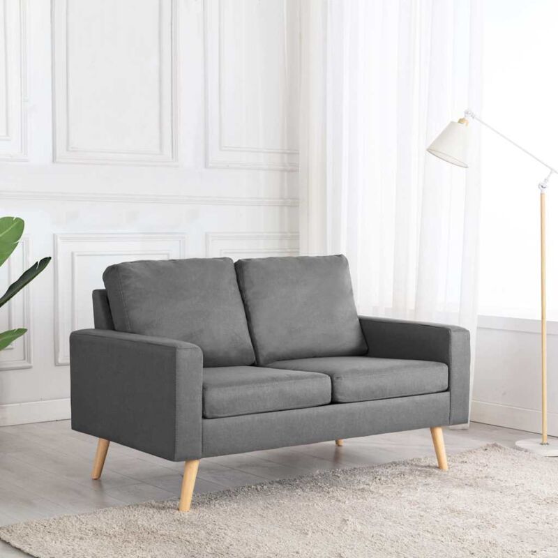 foto del prodotto vidaxl divano a 2 posti dal design retr in tessuto disponibile in vari colori colore grigio chiaro