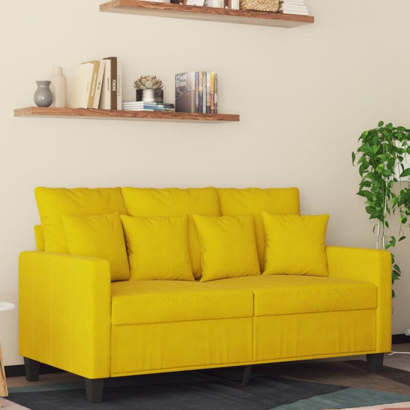 foto del prodotto vidaxl divano a 2 posti giallo 120 cm in velluto 861211
