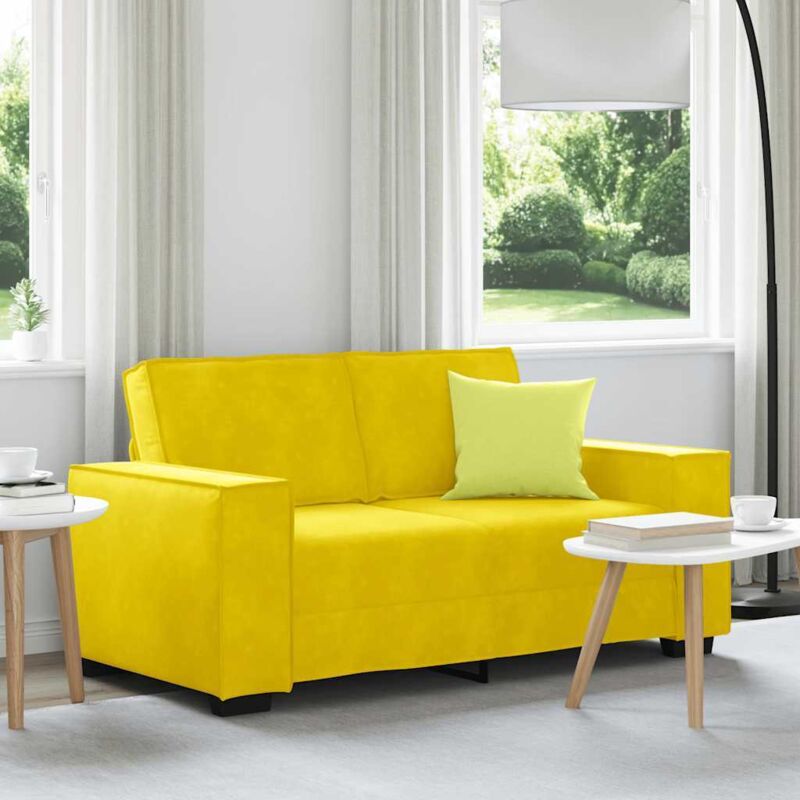 foto del prodotto vidaxl divano a 2 posti giallo 120 cm in velluto