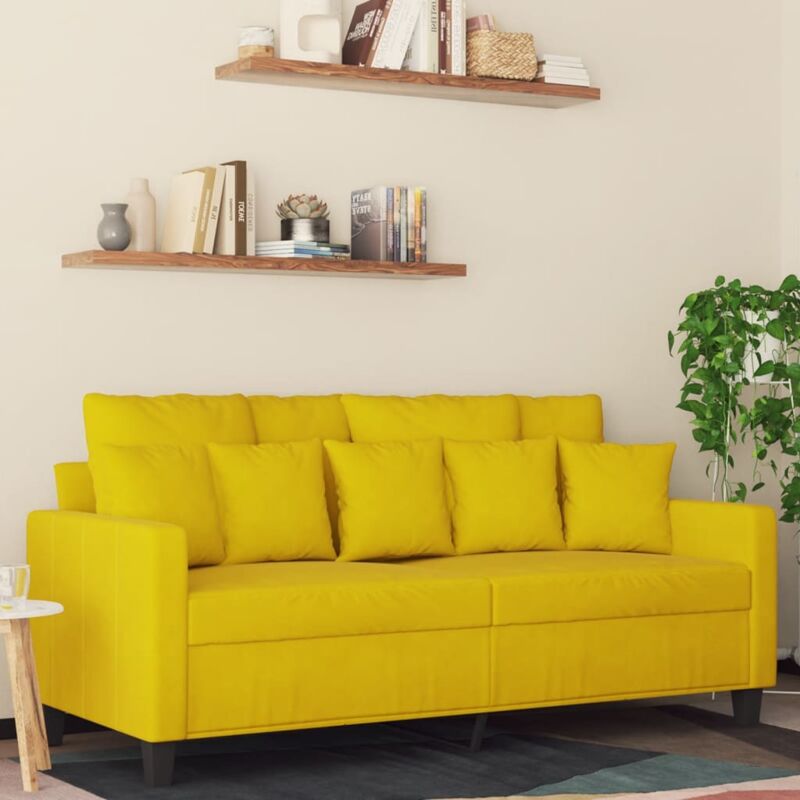 foto del prodotto vidaxl divano a 2 posti giallo 140 cm in velluto 791609