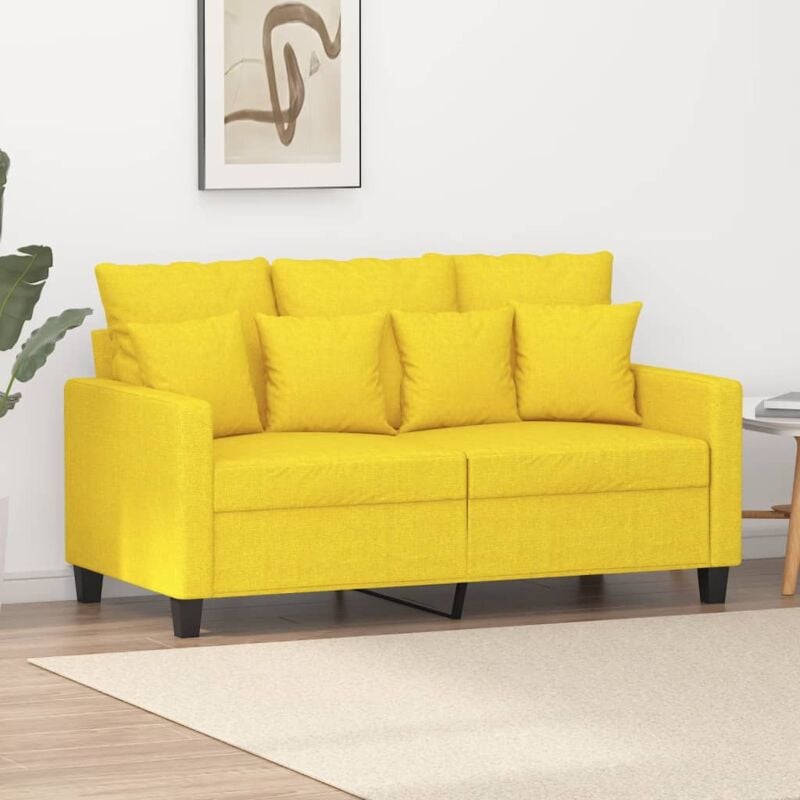 foto del prodotto vidaxl divano a 2 posti giallo chiaro 120 cm in tessuto 706700