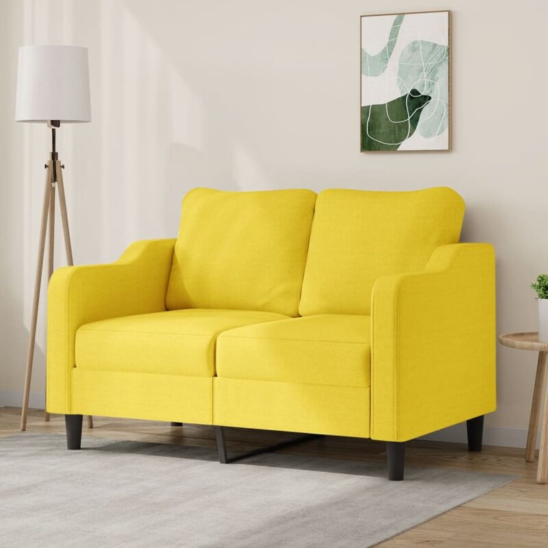 foto del prodotto vidaxl divano a 2 posti giallo chiaro 120 cm in tessuto 973143
