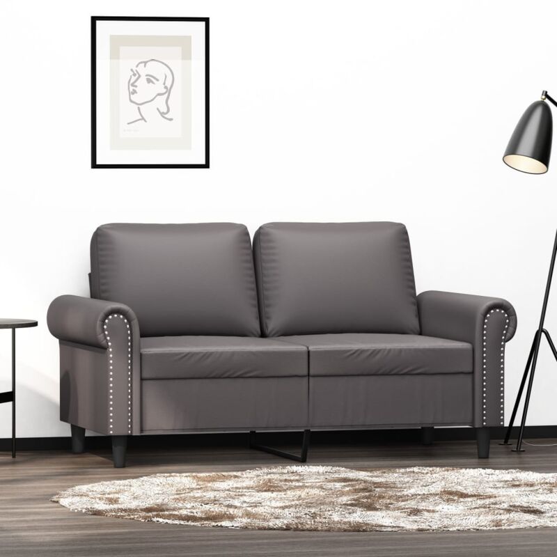 foto del prodotto vidaxl divano a 2 posti grigio 120 cm in similpelle 703989