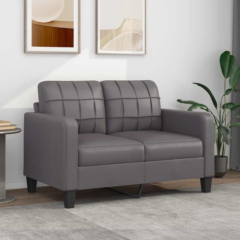 foto del prodotto vidaxl divano a 2 posti grigio 120 cm in similpelle