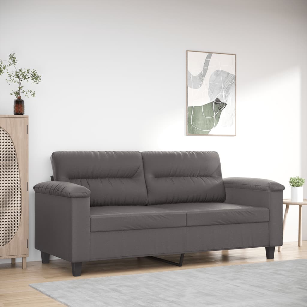 foto del prodotto vidaxl divano a 2 posti grigio 140 cm in similpelle