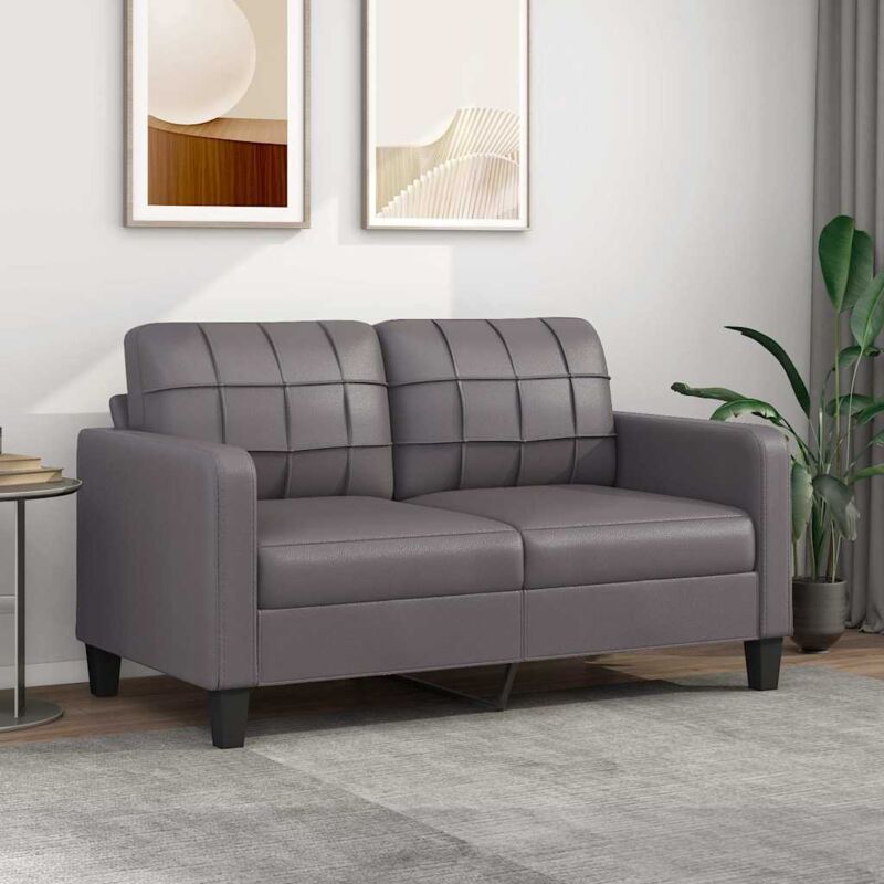 foto del prodotto vidaxl divano a 2 posti grigio 140 cm in similpelle