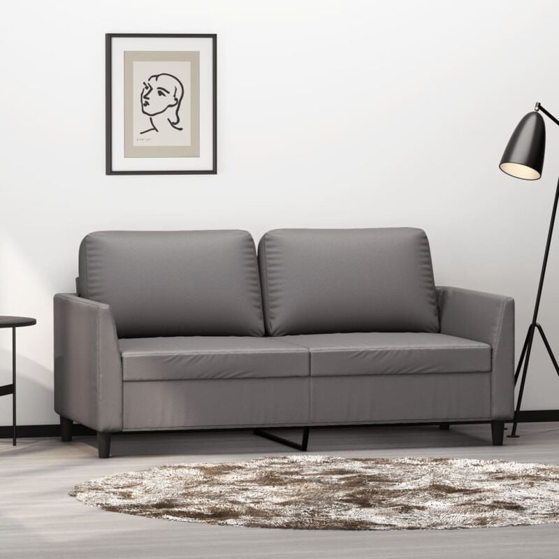 foto del prodotto vidaxl divano a 2 posti grigio 140 cm in similpelle