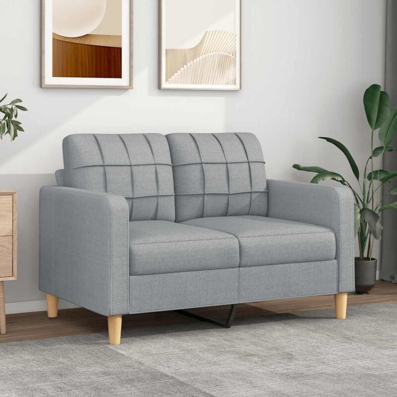 foto del prodotto vidaxl divano a 2 posti grigio chiaro 120 cm in tessuto