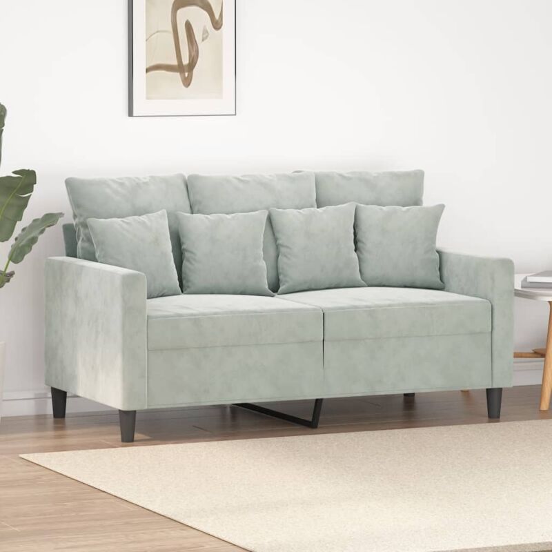 foto del prodotto vidaxl divano a 2 posti grigio chiaro 120 cm in velluto