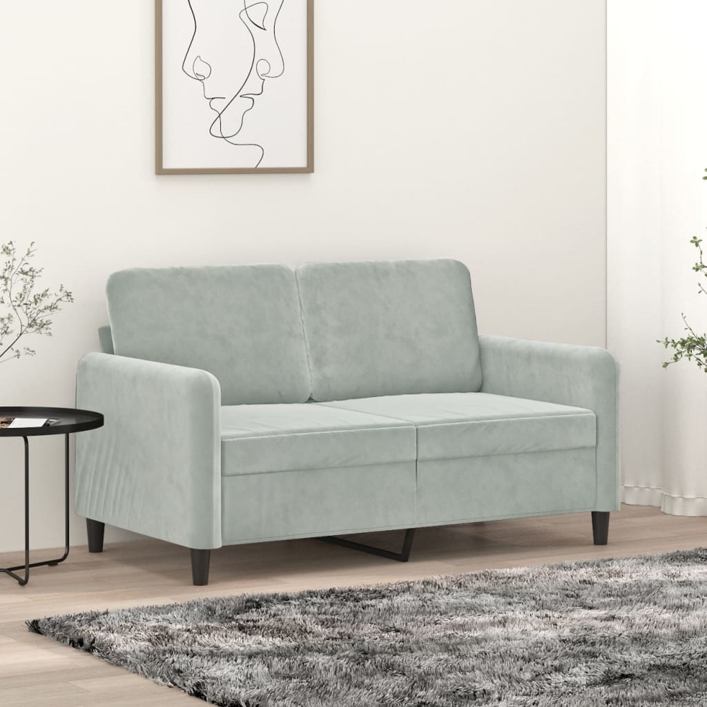 foto del prodotto vidaxl divano a 2 posti grigio chiaro 120 cm in velluto
