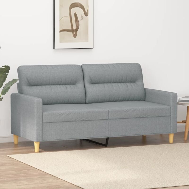 foto del prodotto vidaxl divano a 2 posti grigio chiaro 140 cm in tessuto