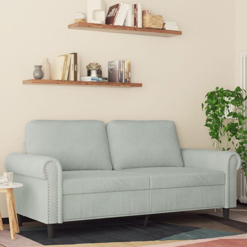 foto del prodotto vidaxl divano a 2 posti grigio chiaro 140 cm in velluto