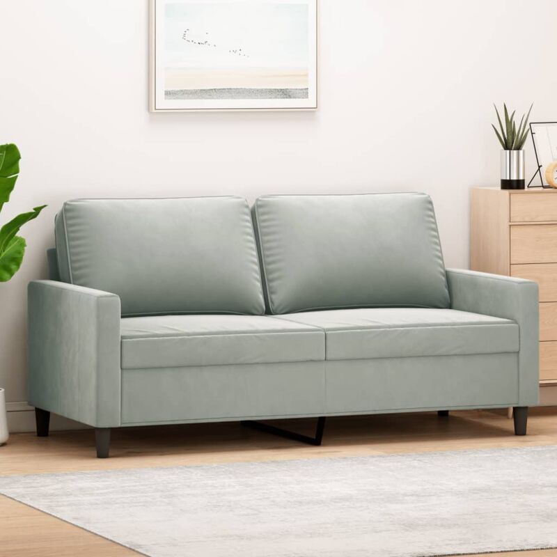 foto del prodotto vidaxl divano a 2 posti grigio chiaro 140 cm in velluto