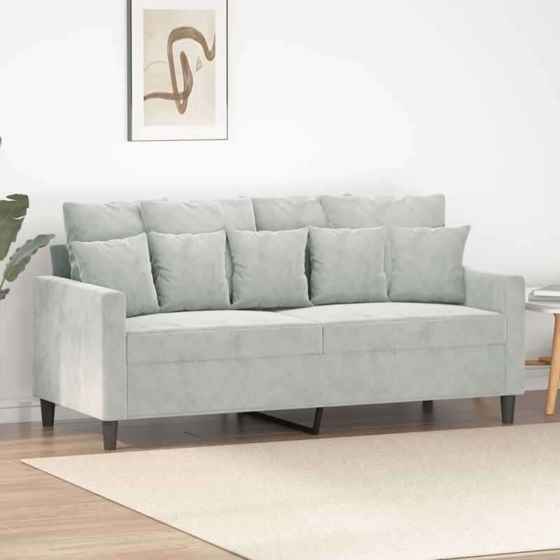 foto del prodotto vidaxl divano a 2 posti grigio chiaro 140 cm in velluto