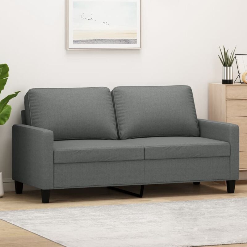 foto del prodotto vidaxl divano a 2 posti grigio scuro 140 cm in tessuto