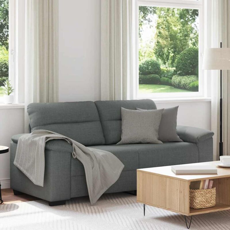 foto del prodotto vidaxl divano a 2 posti grigio scuro 140 cm in tessuto