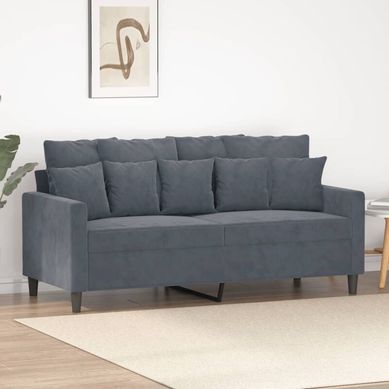 foto del prodotto vidaxl divano a 2 posti grigio scuro140 cm in velluto