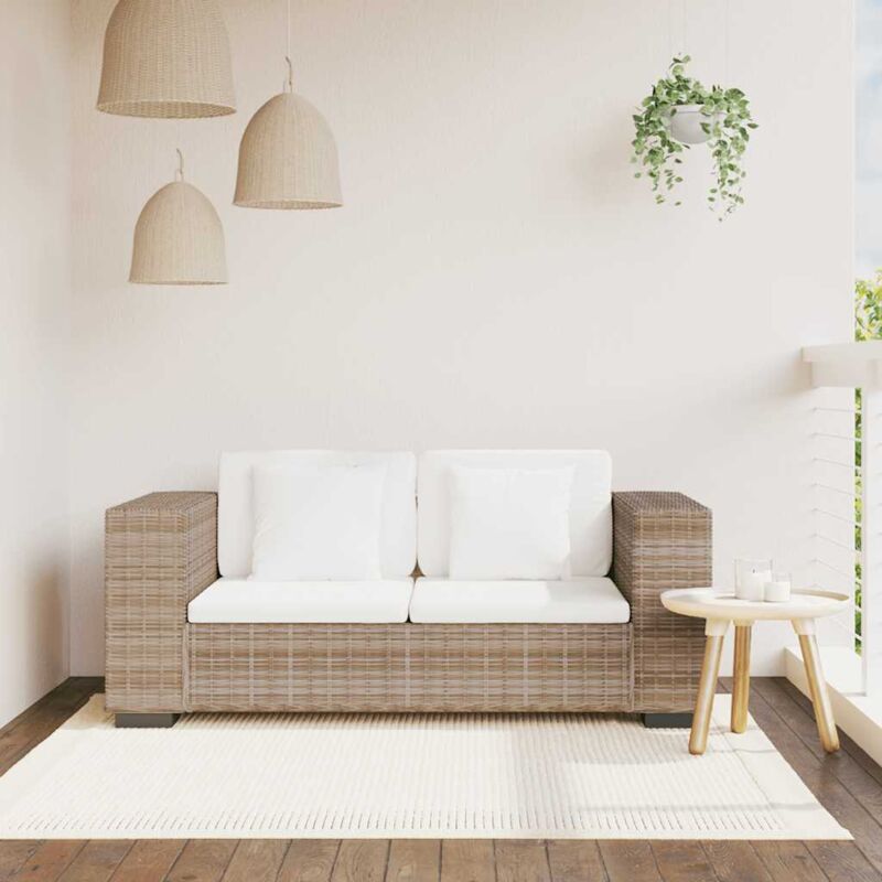 foto del prodotto vidaxl divano a 2 posti in rattan divanetto veranda patio effetto naturale