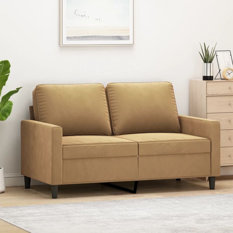 foto del prodotto vidaxl divano a 2 posti marrone 120 cm in velluto 272048