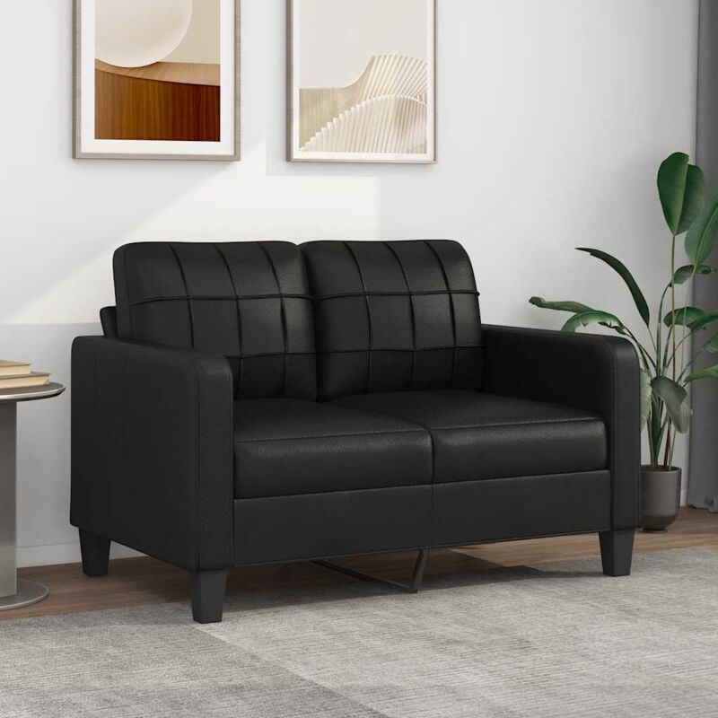 foto del prodotto vidaxl divano a 2 posti nero 120 cm in similpelle 689378