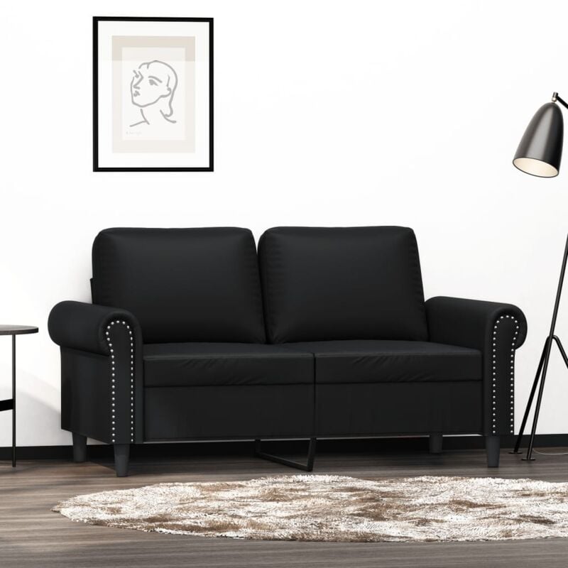 foto del prodotto vidaxl divano a 2 posti nero 120 cm in similpelle 710229