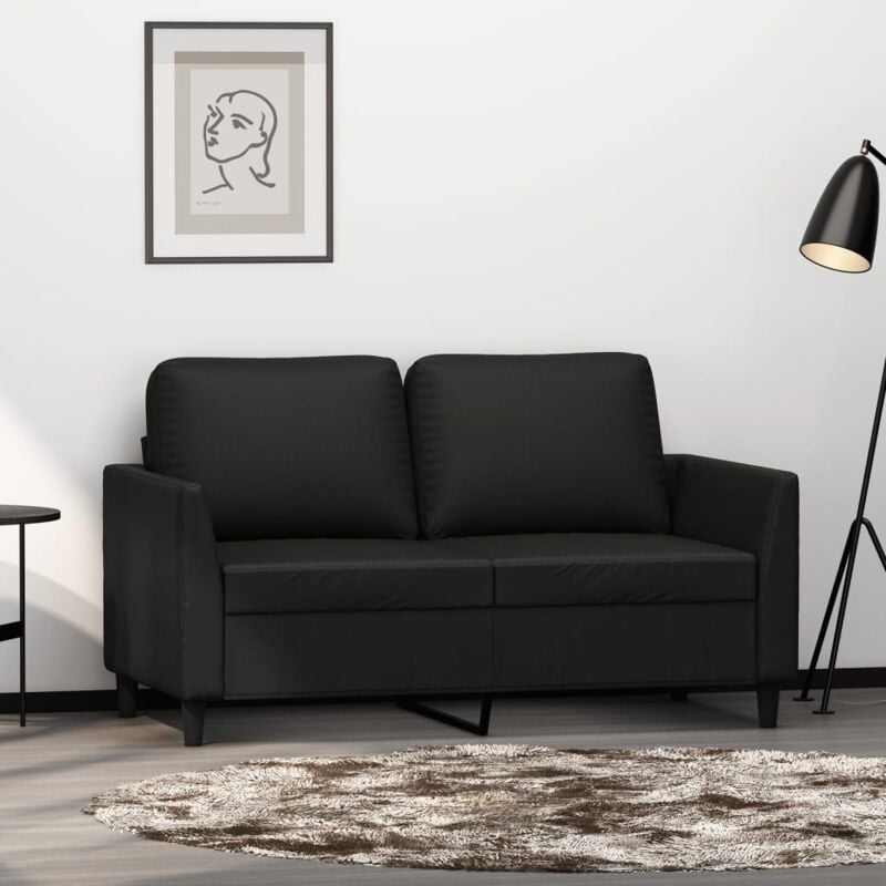foto del prodotto vidaxl divano a 2 posti nero 120 cm in similpelle
