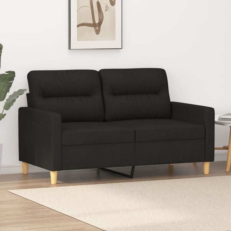 foto del prodotto vidaxl divano a 2 posti nero 120 cm in tessuto