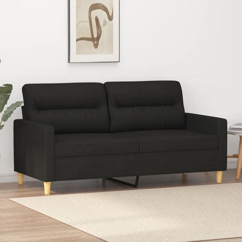 foto del prodotto vidaxl divano a 2 posti nero 120 cm in tessuto