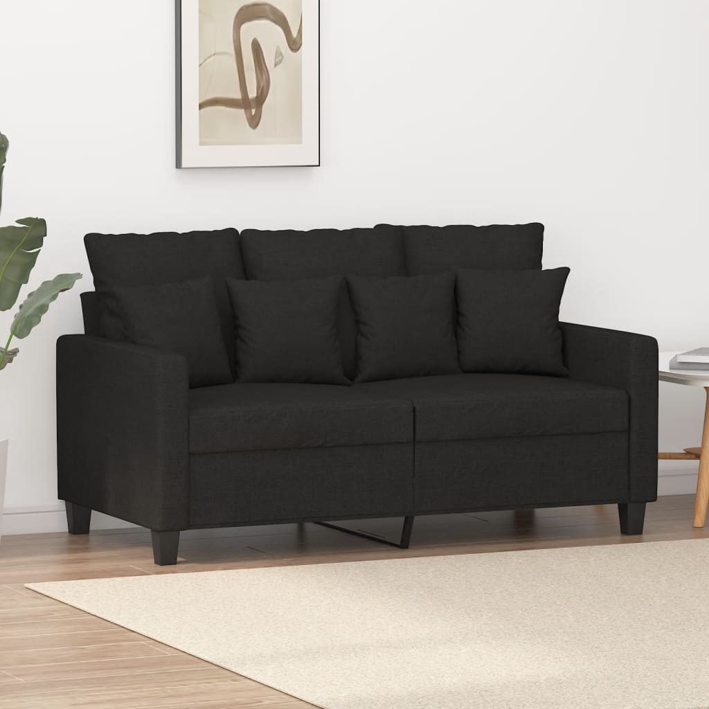 foto del prodotto vidaxl divano a 2 posti nero 120 cm in tessuto