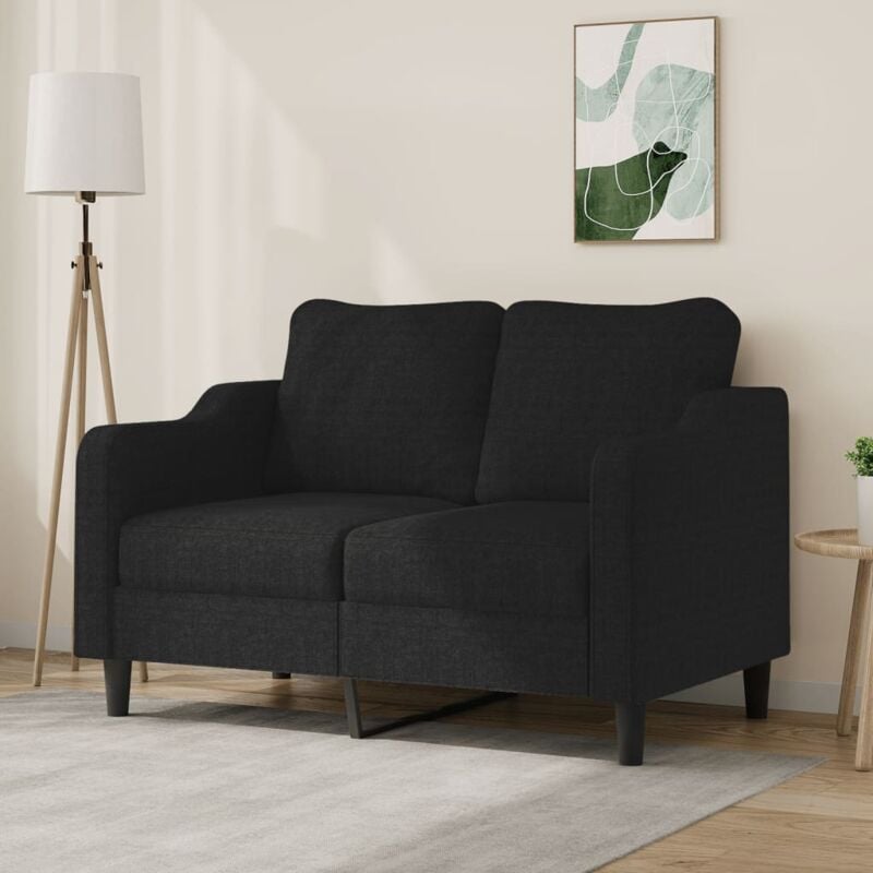 foto del prodotto vidaxl divano a 2 posti nero 120 cm in tessuto