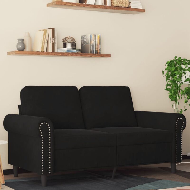 foto del prodotto vidaxl divano a 2 posti nero 120 cm in velluto