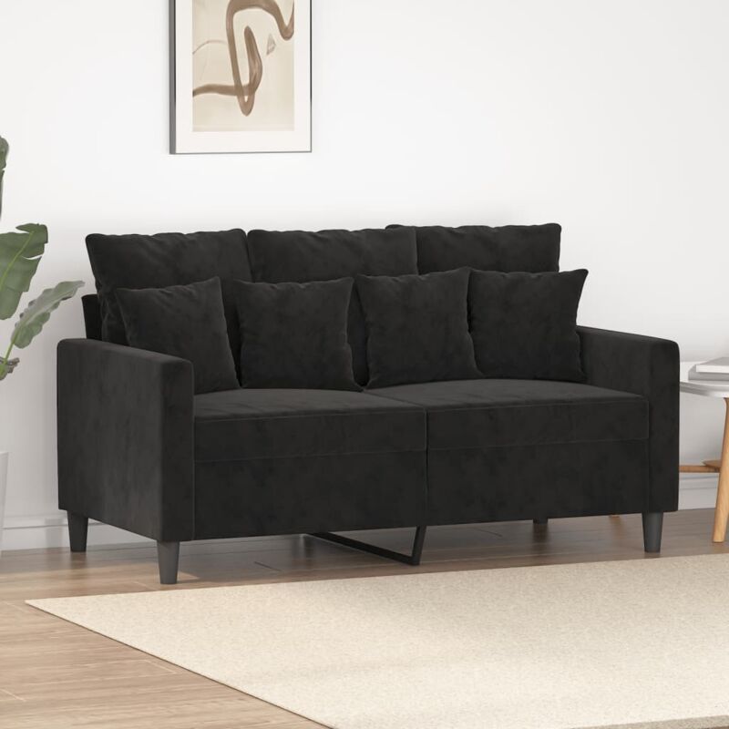 foto del prodotto vidaxl divano a 2 posti nero 120 cm in velluto 957347